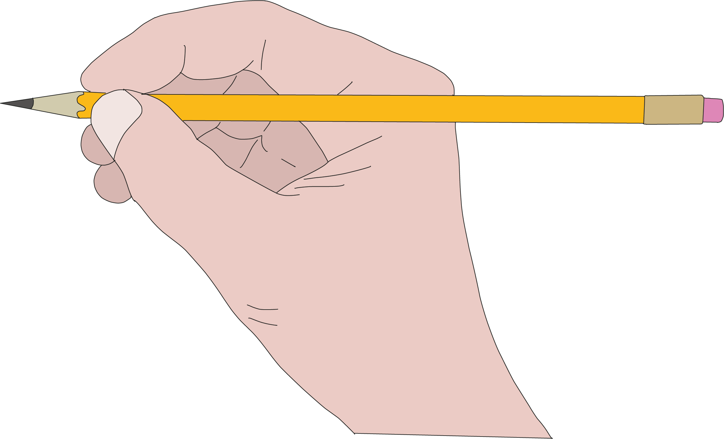 Hand holding a yellow pencil