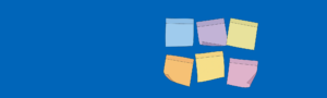 6 colourful post-its